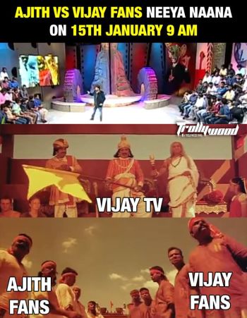 Ajith Vijay Fans in Neeya Naana Video