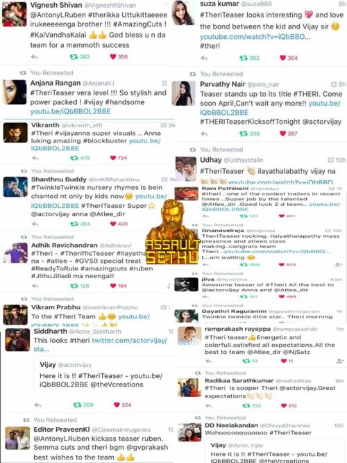 Celebrities tweets about Theri teaser
