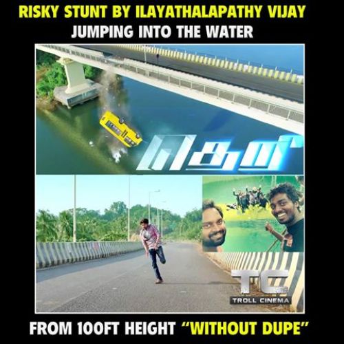 Vijay real stunt in theri movie