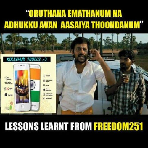 Freedom 251 sathuranga vettai movie compare memes