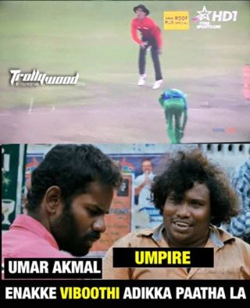 Umar Akmal Thrown Ball to Umpire in Ind vs Pak Asia Cup Memes