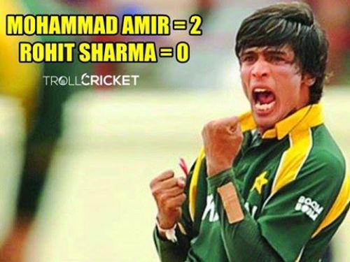 Muhammad amir rohit sharma wicket