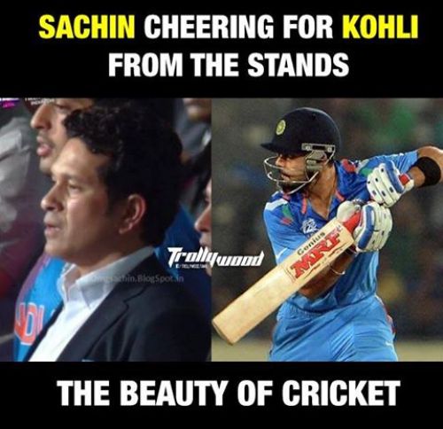 Sachin claps for Kohli during Ind vs Pak WT20 in Kolkata