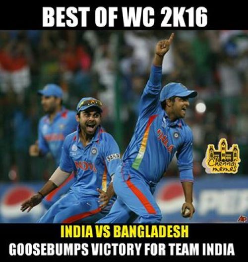 Indian team celebration vs Bangladesh memes