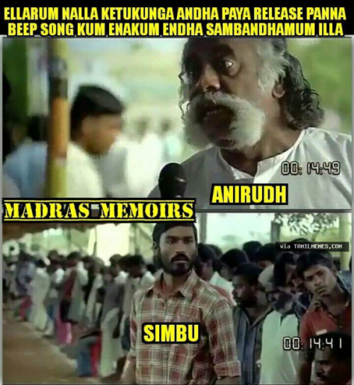 Beep song memes with reference to aadukalam movie