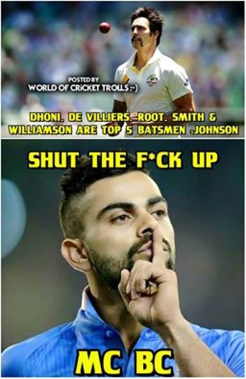 Kohli troll Australian bowler johnson memes