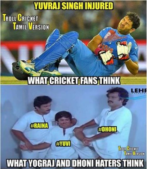 Yuvraj injury trolls and memes in tamil