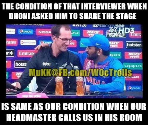 Dhoni and reporter trolls