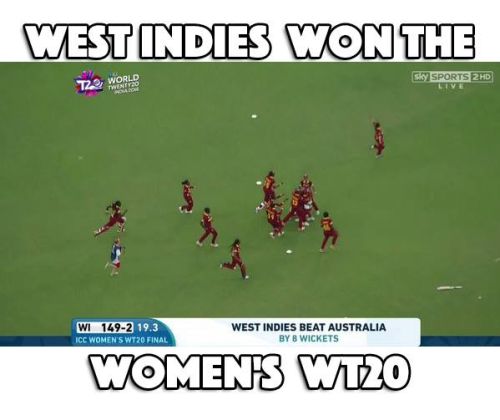 Westindies women's won T20 Worldcup memes