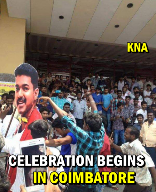 Theri movie celebration begins in coimbatore by Ilayathalapathy fans