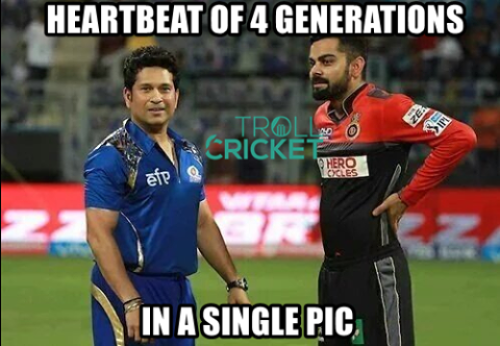 Kohli with Sachin IPL Photo Memes