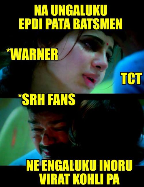David Warner SRH Tamil Memes