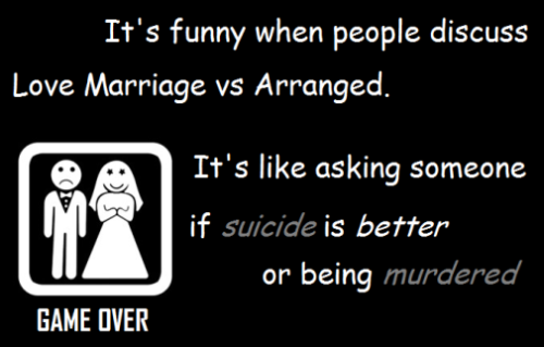 Love marriage arrange marriage jokes