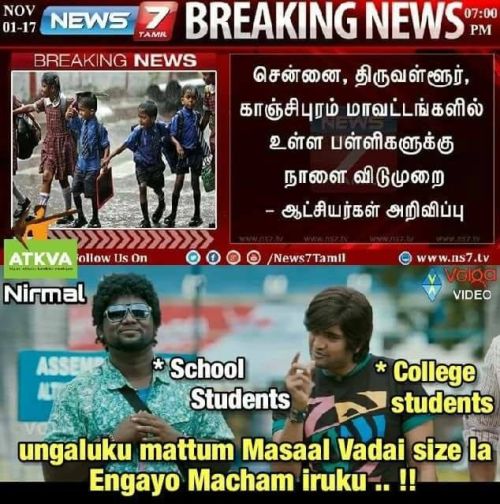 Chennai rains school student memes