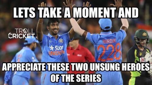 Indian cricketers Bumrah and Pandya