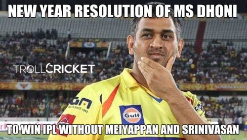 MS Dhoni new year resolution memes