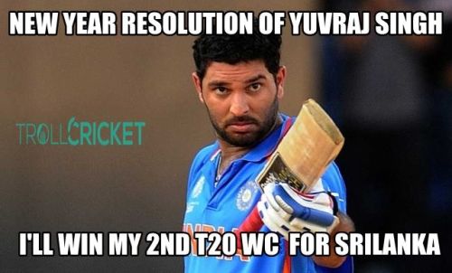Yuvraj Singh new year resolution memes