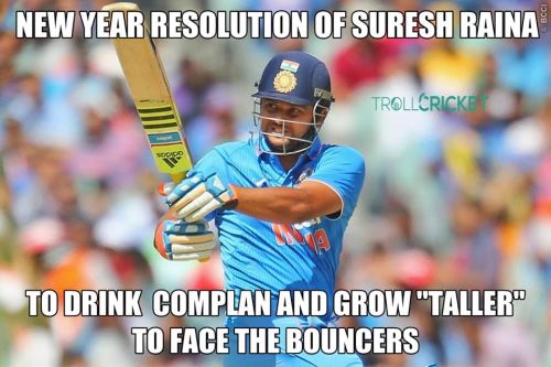 Suresh Raina new year resolution memes
