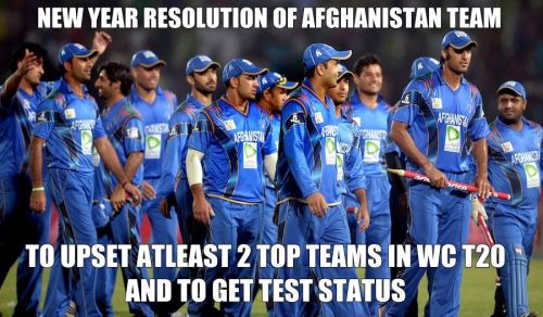 Afghanisthan cricket team new year resolution meme