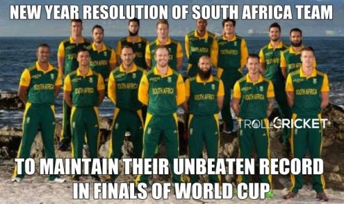 Southaftican cricket team new year resolution meme