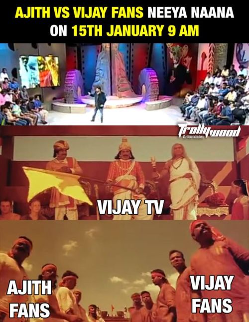 Ajith Vijay Fans in Neeya Naana Video